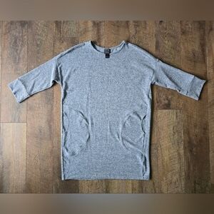 Clara Sun Woo Heathered Gray Sweater Dress With Pockets Size Small